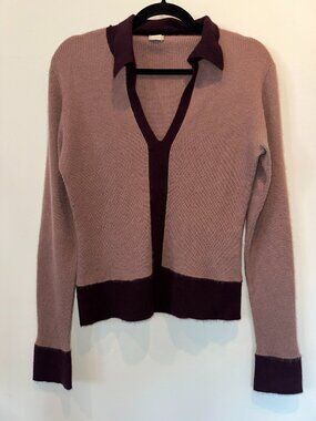 TSE Women Mauve Purple Cashmere Long Sleeve Knit Sweater